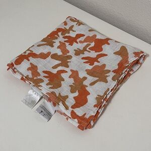Aden + Anais Orange Camo Baby Swaddle Blanket Lovey Muslin Cotton Camouflage